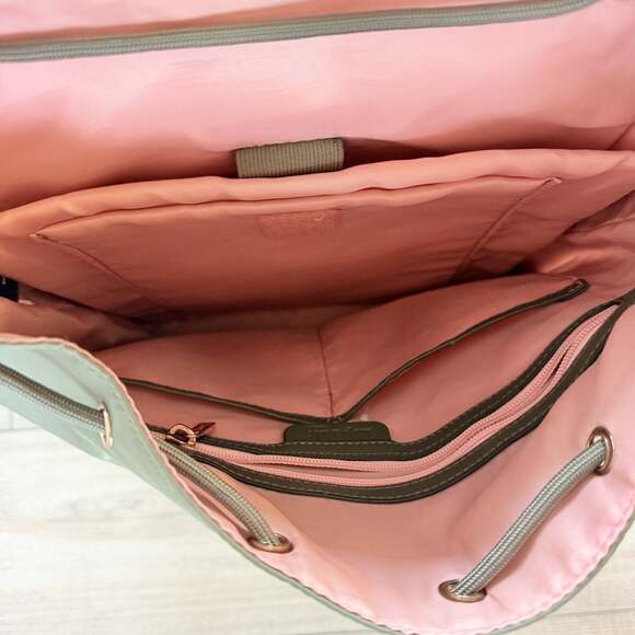 Lipault Paris Olive Green Nylon Flap Backpack main image 7